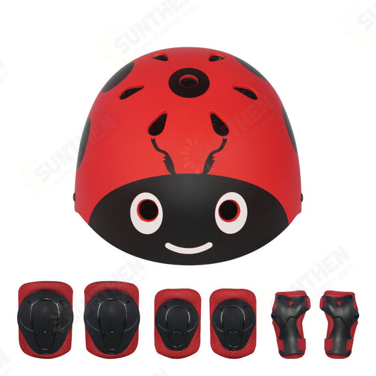 7Pcs/Set Children Sport Protective Gear Set Kids Cycling Roller Skateboard Helmet+Knee Elbow Pads+Wrist Protector for Riding Skating Scooting Cycling