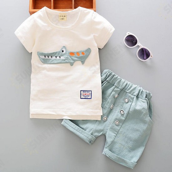 0-3 Years Old Boys Clothing Sets Cartoon T Shirts + Shorts Leisure Summer Toddler Kids Clothes