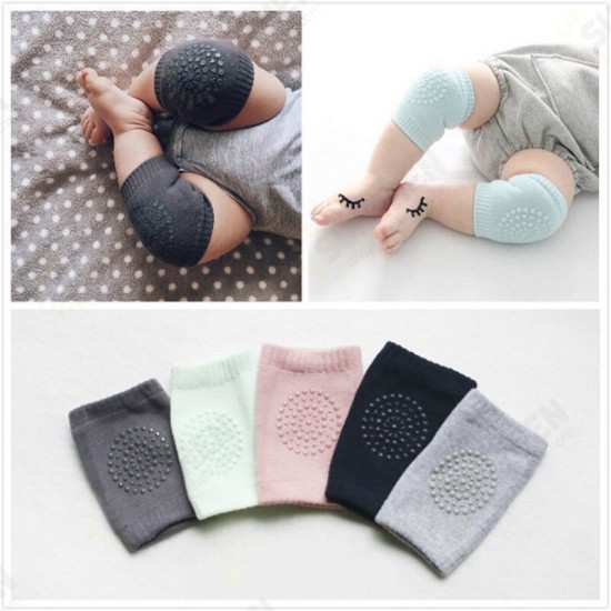 80% Cotton Summer Children's Dotted Knee Pads Non-Slip Breathable Crawling Toddler Knee Socks Protective Gear