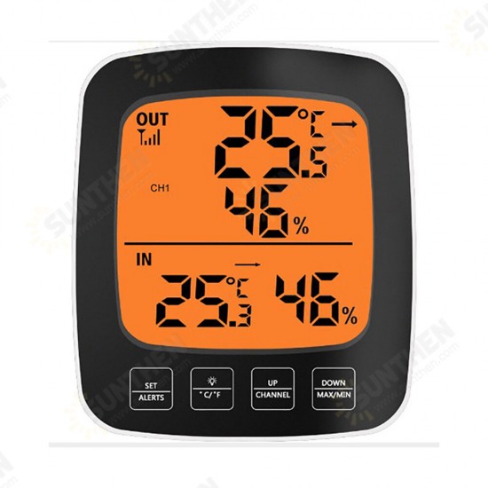 Large Screen Digital Indoor Outdoor Thermometer Hygrometer Temperature Humidity Table Alarm Clock