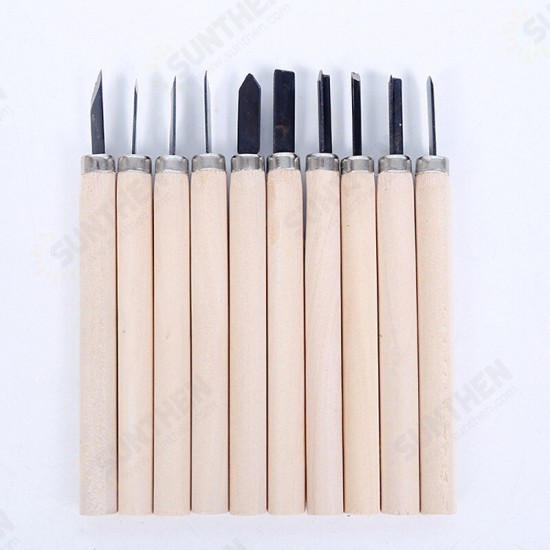 6/10/12PCS Craft Woodworking Carving Knife Set Non-Professional Wood Carving Knife Carving Wood Handle Set