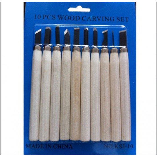 6/10/12PCS Craft Woodworking Carving Knife Set Non-Professional Wood Carving Knife Carving Wood Handle Set