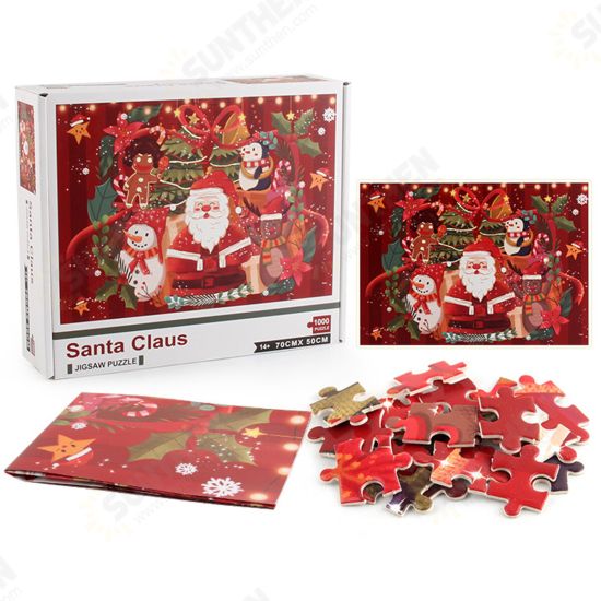 1000Pcs Christmas Santa Snowman Elk Jigsaw Puzzle Children Adult Jigsaw Toy for Child Christmas Gift