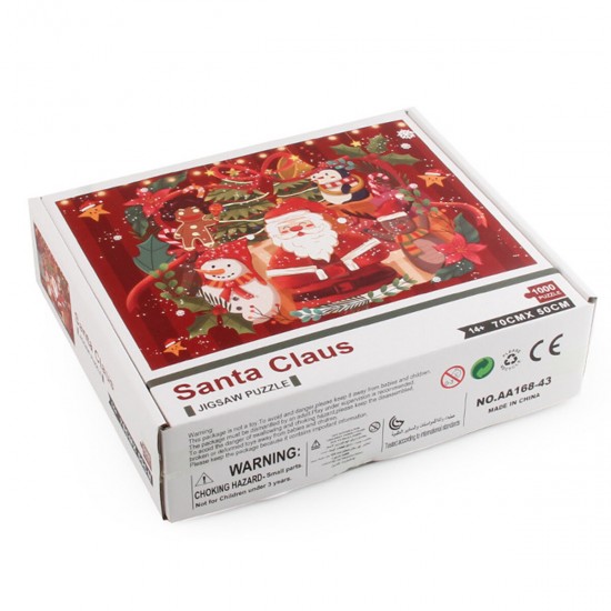 1000Pcs Christmas Santa Snowman Elk Jigsaw Puzzle Children Adult Jigsaw Toy for Child Christmas Gift