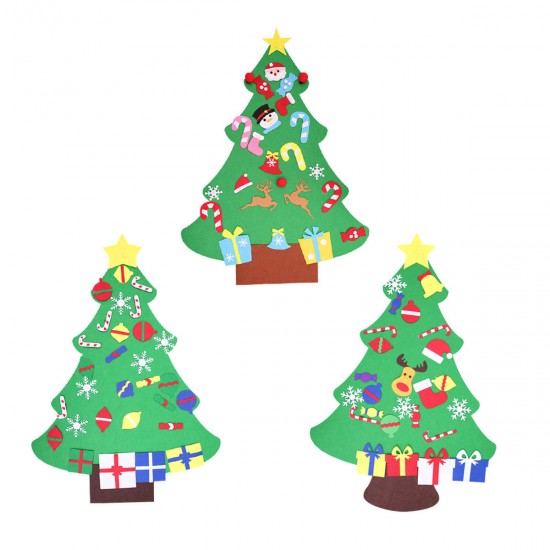 100CM DIY Christmas Deluxe Felt Tree Wall Hanging Toddler Child Preschool Craft Decorations