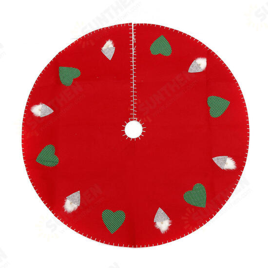 100cm Red Christmas Tree Skirt Carpet Party Gift Decor Pad Ornaments Round Mat