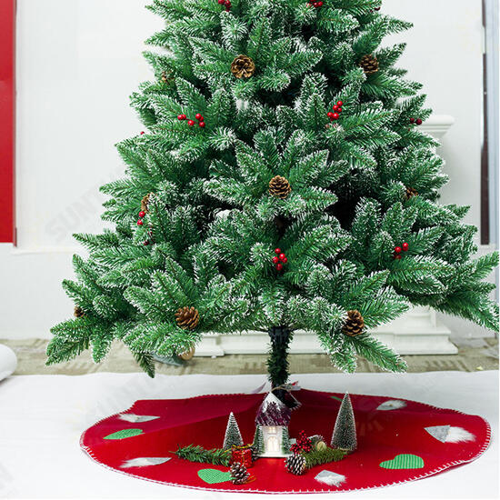 100cm Red Christmas Tree Skirt Carpet Party Gift Decor Pad Ornaments Round Mat