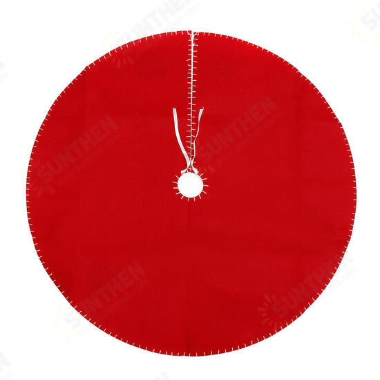 100cm Red Christmas Tree Skirt Carpet Party Gift Decor Pad Ornaments Round Mat