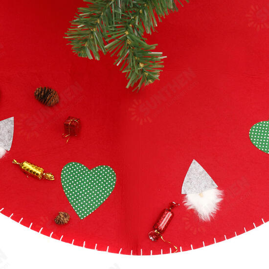 100cm Red Christmas Tree Skirt Carpet Party Gift Decor Pad Ornaments Round Mat