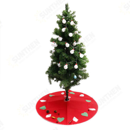 100cm Red Christmas Tree Skirt Carpet Party Gift Decor Pad Ornaments Round Mat