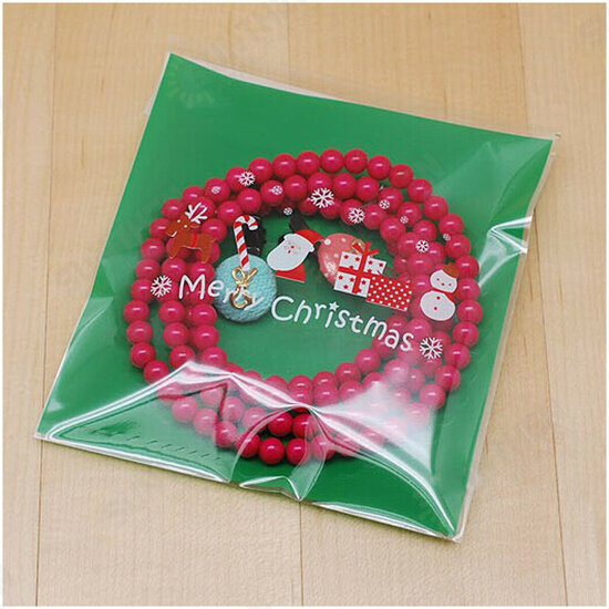 100pcs Christmas Biscuit Candy Gift Cookie Sweet Present Bag