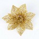 10Pcs Christmas Glitter Hollow Flower Decoration Flowers for Christmas Trees New Year Decorations