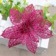 10Pcs Christmas Glitter Hollow Flower Decoration Flowers for Christmas Trees New Year Decorations