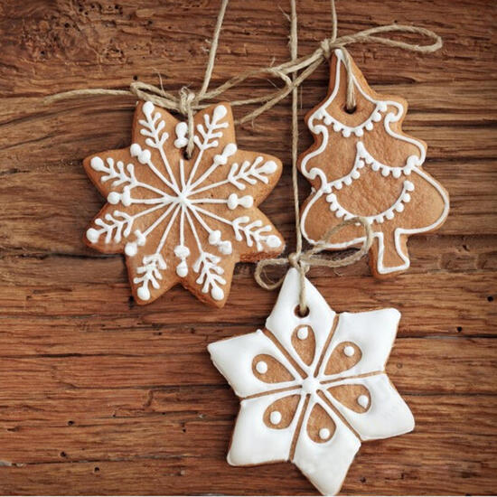 11Pcs Cartoon Animal Snowflake Biscuits Hanging Christmas Tree Ornament Handmade Decorations