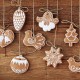 11Pcs Cartoon Animal Snowflake Biscuits Hanging Christmas Tree Ornament Handmade Decorations