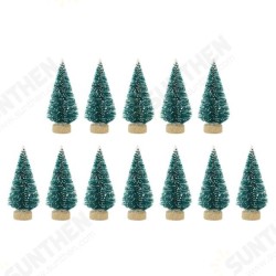 12 Pcs Mini Christmas Tree Sisal Silk Cedar Decor Small Christmas Tree Gold Silver Blue Green White Mini Christmas Tree