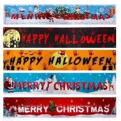 200*36cm Christmas Banner Decoration Polyester Cloth Christmas Halloween Ornaments for Outside Happy New Year 200*36cm Christmas Banner Decoration Polyester Cloth Christmas Halloween Ornaments for Outside Happy New Year