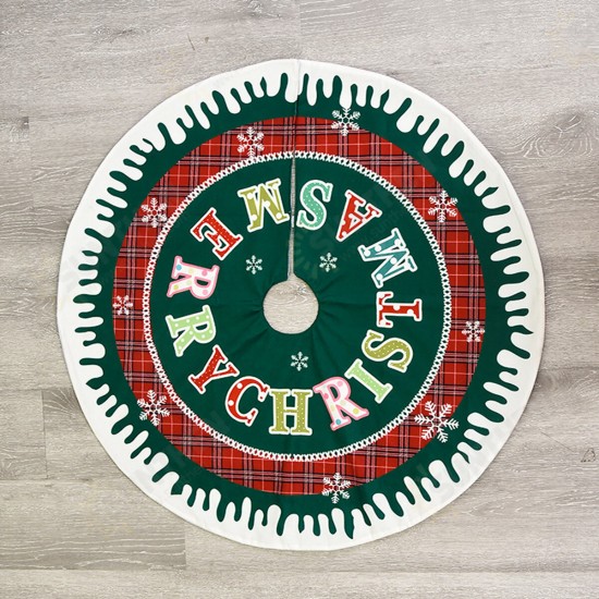 2020 Christmas Decor 87cm Christmas Tree Skirt Mat Edge Border Round Mat Carpet for Home Living Room Decoration