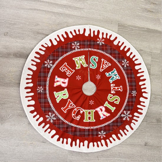 2020 Christmas Decor 87cm Christmas Tree Skirt Mat Edge Border Round Mat Carpet for Home Living Room Decoration