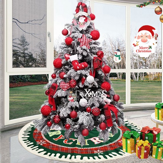 2020 Christmas Decor 87cm Christmas Tree Skirt Mat Edge Border Round Mat Carpet for Home Living Room Decoration