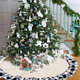 2020 Christmas Linen Lattice Tree Skirt Round Carpet Christmas Decorations for Home Floor Mat New Year Xmas Tree Skirts