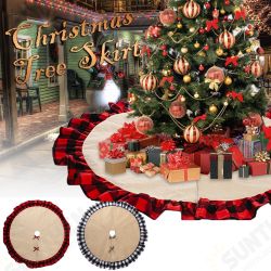 2020 Christmas Linen Lattice Tree Skirt Round Carpet Christmas Decorations for Home Floor Mat New Year Xmas Tree Skirts 2020 Christmas Linen Lattice Tree Skirt Round Carpet Christmas Decorations for Home Floor Mat New Year Xmas Tree Skirts