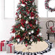 2020 Christmas Linen Lattice Tree Skirt Round Carpet Christmas Decorations for Home Floor Mat New Year Xmas Tree Skirts