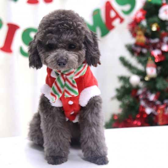 2020 Christmas Pet Clothes for Dogs Cats Costume Santa Claus Puppy Cat Clothes Winter Warm Dog Jacket Coats for Pet Hoodies Clothing