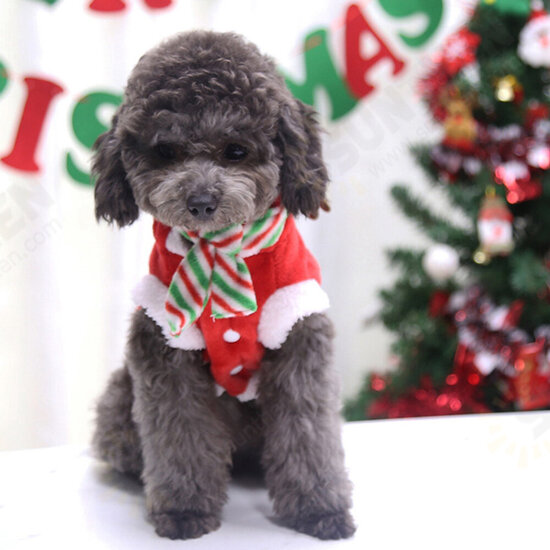 2020 Christmas Pet Clothes for Dogs Cats Costume Santa Claus Puppy Cat Clothes Winter Warm Dog Jacket Coats for Pet Hoodies Clothing