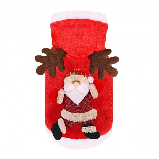 2020 Christmas Pet Clothes for Dogs Cats Costume Santa Claus Puppy Cat Clothes Winter Warm Dog Jacket Coats for Pet Hoodies Clothing