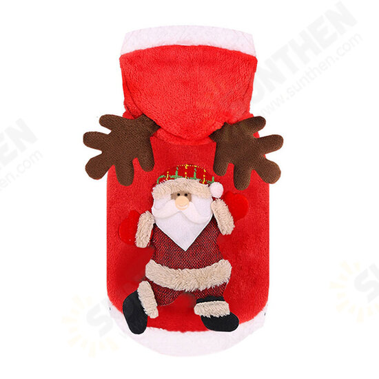 2020 Christmas Pet Clothes for Dogs Cats Costume Santa Claus Puppy Cat Clothes Winter Warm Dog Jacket Coats for Pet Hoodies Clothing