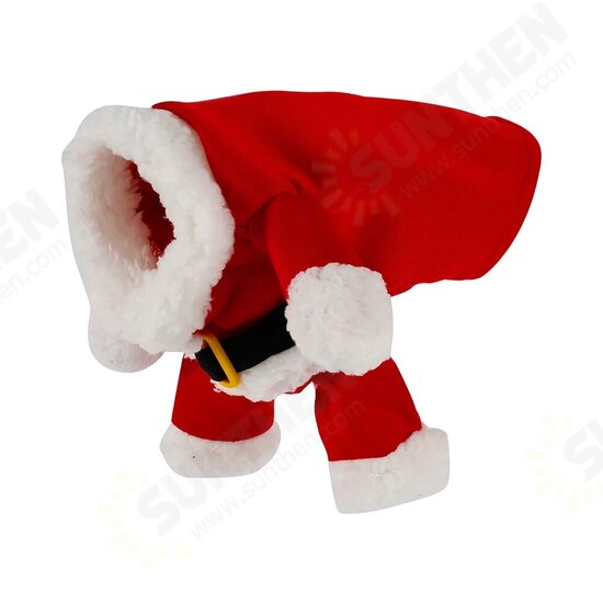 2020 Christmas Pet Dog Costumes with Hat Funny Santa Claus Costume for Dogs Winter Warm Coats Dog Clothes