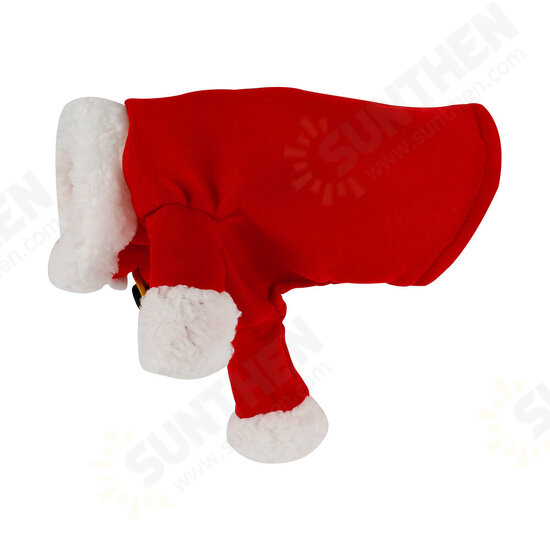 2020 Christmas Pet Dog Costumes with Hat Funny Santa Claus Costume for Dogs Winter Warm Coats Dog Clothes