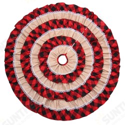 2020 Christmas Tree Skirts Red Cake Plaid Lace Carpet Round Linen Apron New Year Blanket Home Parties Decoration 2020 Christmas Tree Skirts Red Cake Plaid Lace Carpet Round Linen Apron New Year Blanket Home Parties Decoration
