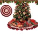 2020 Christmas Tree Skirts Red Cake Plaid Lace Carpet Round Linen Apron New Year Blanket Home Parties Decoration