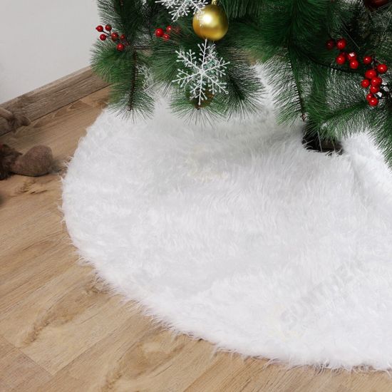 2020 Christmas Tree Skirts White Faux Fur Xmas Tree Decoration Merry Christmas Supplies for New Year Home Outdoor Decor Xmas-Tree decor