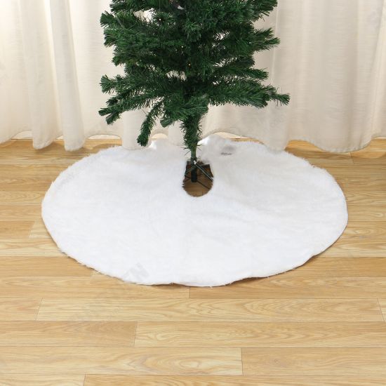 2020 Christmas Tree Skirts White Faux Fur Xmas Tree Decoration Merry Christmas Supplies for New Year Home Outdoor Decor Xmas-Tree decor