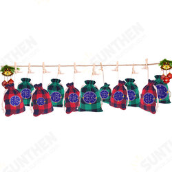 24 Days Christmas Cotton Hanging Advent Calendars Countdown Drawstring Gift Bags Candy Biscuit Pouches Present Gift Wrap 24 Days Christmas Cotton Hanging Advent Calendars Countdown Drawstring Gift Bags Candy Biscuit Pouches Present Gift Wrap