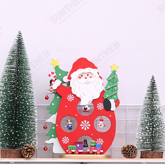 24*17CM Christmas Santa Claus Snowman Holiday Desktop Wooden Craft Decorations