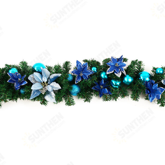 2.7M Christmas Garland Party Atificial Rattan Bow Home Wall Ornament Decorations