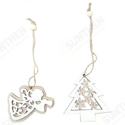 2Pcs Natural Wood Christmas Tree Pendants Hanging Ornaments Crafts Gifts Xmas New Year Party Decor Home Decoration 2Pcs Natural Wood Christmas Tree Pendants Hanging Ornaments Crafts Gifts Xmas New Year Party Decor Home Decoration