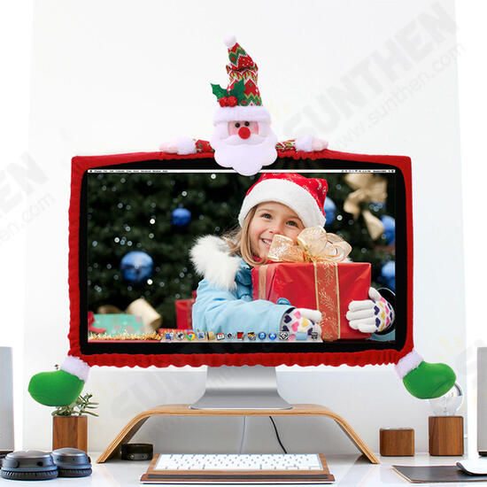 3 Style Christmas Computer Laptop LCD Screen Monitor Decor Cover Suit 19-27inch