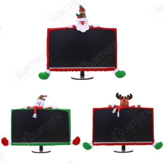 3 Style Christmas Computer Laptop LCD Screen Monitor Decor Cover Suit 19-27inch