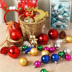 30 Pcs/Set Glitter Christmas Tree Ball Baubles Colorful for Xmas Party Home Garden Christmas Decoration Supplies 30 Pcs/Set Glitter Christmas Tree Ball Baubles Colorful for Xmas Party Home Garden Christmas Decoration Supplies