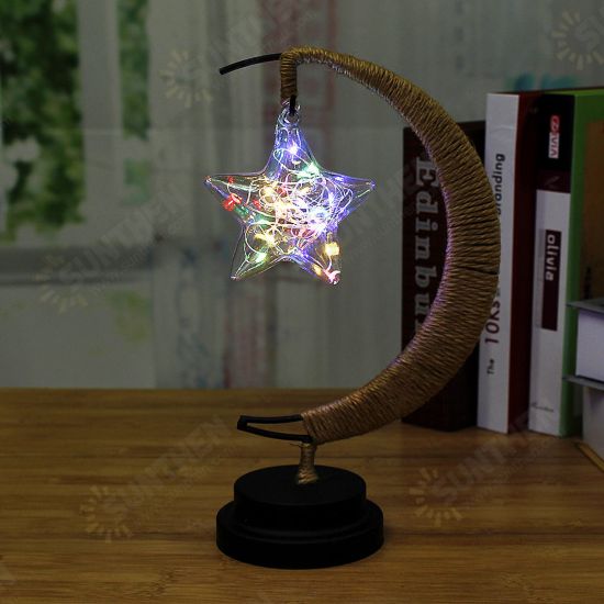 3D Battery Star Night Light Glass LED Home Party Wishing Lamp for Christmas