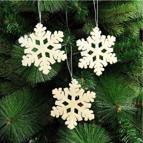 3Pcs Christmas Snowflake Hanging Pendant Christmas Tree Xmas Party Decoration Ornaments