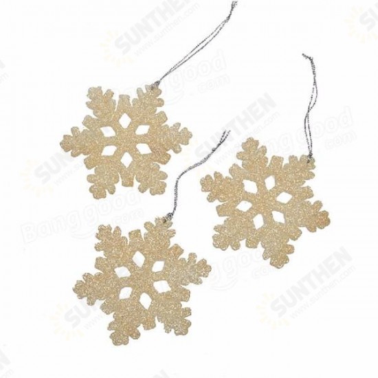 3Pcs Christmas Snowflake Hanging Pendant Christmas Tree Xmas Party Decoration Ornaments