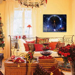 40 x 30cm Operated LED Christmas Snowy Street Ferris Wheel Canvas Print Wall Paper Art 40 x 30cm Operated LED Christmas Snowy Street Ferris Wheel Canvas Print Wall Paper Art