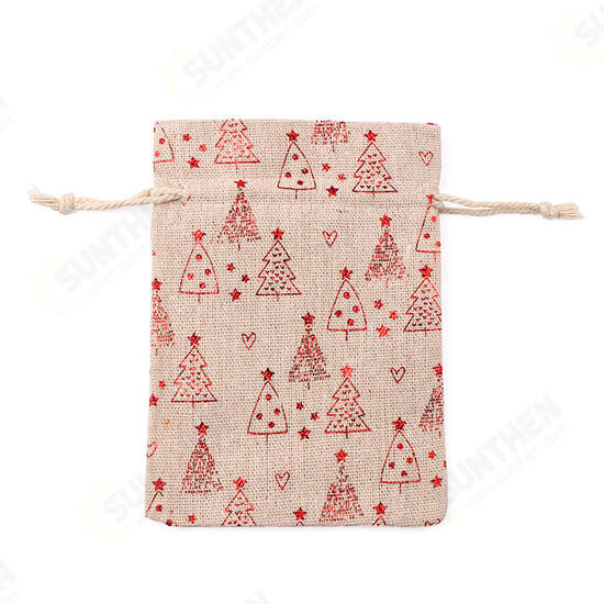 50Pcs Mini Cotton Burlap Linen Christmas Cotton Drawstring Bag Jewelry Gift Storage Bags