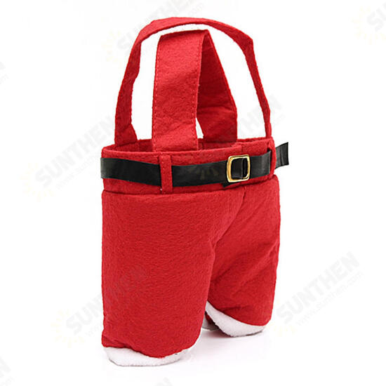 5/10 Christmas Santa Pants Candy Gift Bag Sweet Sack Holder Stocking Filler